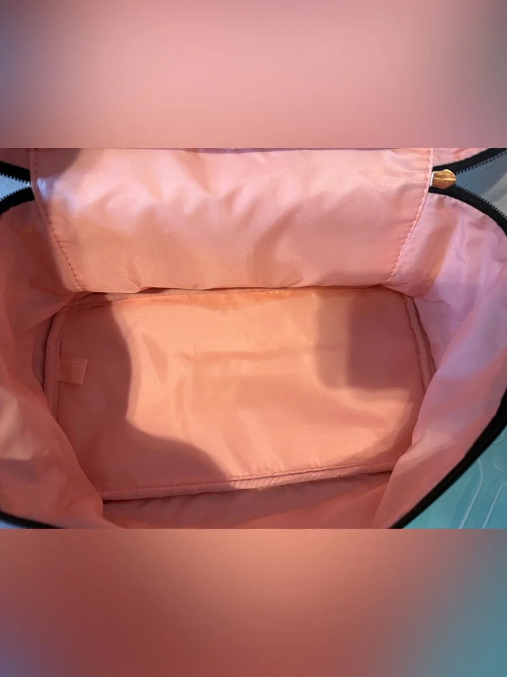 Victoria's Secret Black Travel Bra/Toiletry Bag with Iridescent VS Monogram